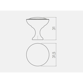 Möbelknopf IMPERIA, Oberfläche: gebürstetes Titan