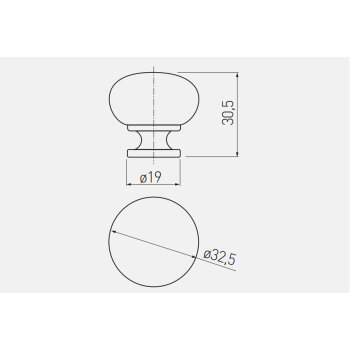 Möbelknopf BERGAMO, Stahl, Oberfläche: Schwarzchrom