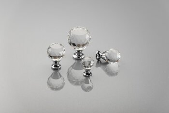 Möbelknopf Crystal Palace A, 40 mm, Kristallfarbe: durchsichtig, Metalloberfläche: Chrom glänzend