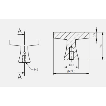 Möbelknopf DUNE Edelstahl