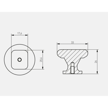 Möbelknopf LORENA, gebürstetes gold