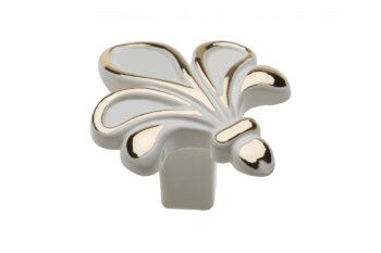 Möbelknopf ROYAL 3  weiß / gold