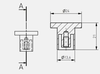 Möbelknopf SPOT, gebürstetes gold