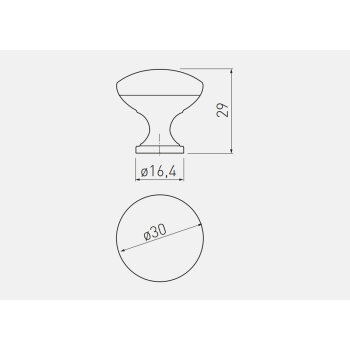 Möbelknopf TERNI, Zamak, Oberfläche: Edelstahloptik