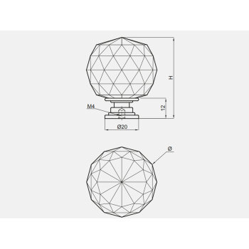 Möbelknopf Crystal Palace J 30 mm (Chrom + Kristall) Industry