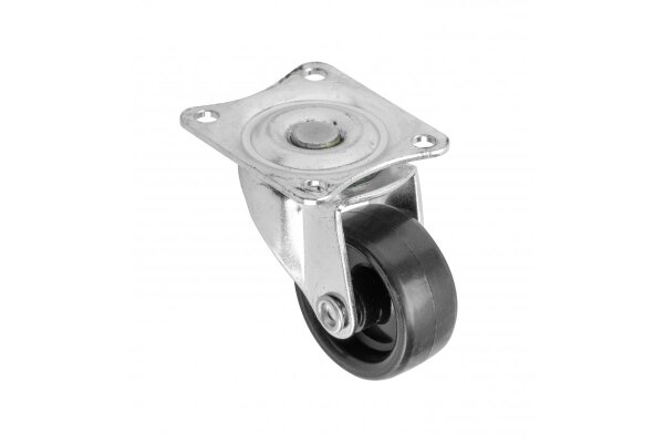 Möbelrolle KM 15, kugelgelagert, ohne Feststeller, Stahl/Kunststoff, Durchmesser 30 mm, schwarz