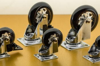 Möbelrolle BRAZYLIA 75, mit Feststeller, Stahl/PC/PU, Durchmesser 75 mm, schwarz