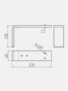 Möbelfuß MODERN D4, Höhe 130 mm,...