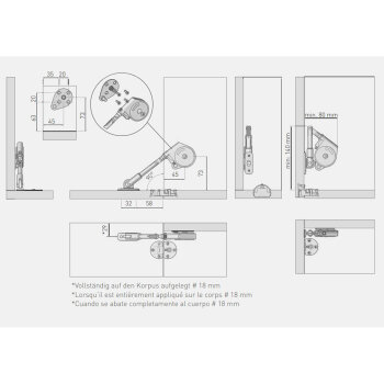 Dämpfer für Klappen VIM, kurz