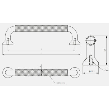 Möbelgriff STRUCTURE schwarz matt 128 mm