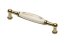 Möbelgriff 728B, BA 96 mm, Zamak und Porzellan, Oberfläche: Altmessing