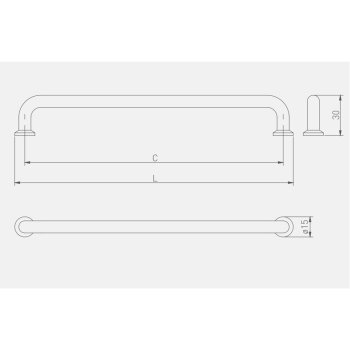Griff NORD, Bohrlochabstand 320 mm, schwarz matt