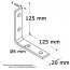 Stuhlwinkel schmal 125x125x20x4mm KW6