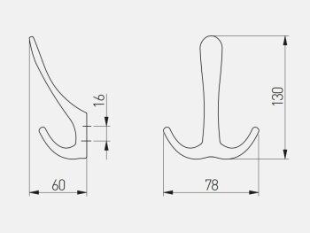 Kleiderhaken CORDOBA, Oberfläche: Chrom glänzend