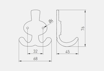 Kleiderhaken Coruna groß, Oberfläche: schwarz matt