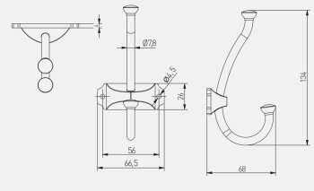 Kleiderhaken CRAFT, Altmessing