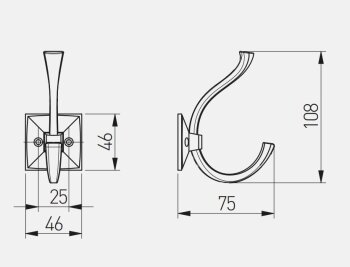 Kleiderhaken Madryt, Oberfläche: schwarz matt