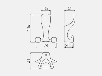 Kleiderhaken TOLEDO A0, Oberfläche: Edelstahloptik