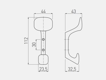 Kleiderhaken TOLEDO C0, Oberfläche: schwarz matt