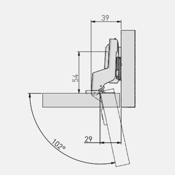 Topfband 35 mm SOLID PLUS Innenanschlag Softclose mit Euroschrauben
