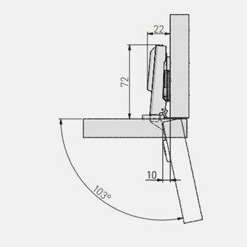 Topfband 35 mm SOLID PLUS Eckanschlag Softclose
