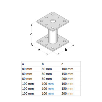 Stützenfuß 80-100 mm feuerverzinkt PMF