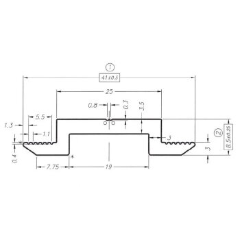 Mittelklemme H8 Aluminium M8 schwarz