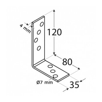 Balkenwinkel 120x80x35x4mm KB2