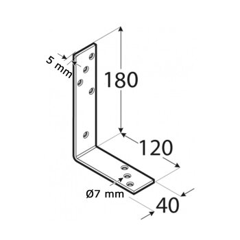 Balkenwinkel 180x120x40x5mm KB3