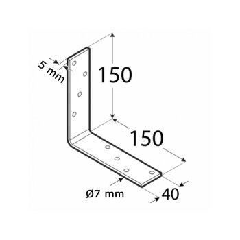 Balkenwinkel 150x150x40x5mm KB4