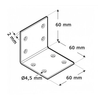 Winkelverbinder 60x60x60x2mm KSO3