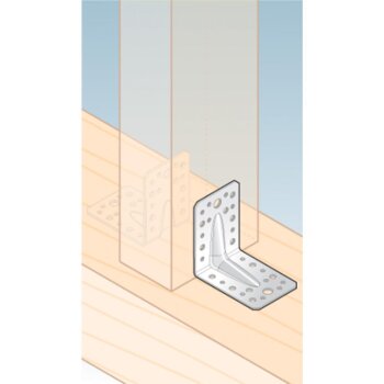 Schwerlast Winkelverbinder mit Sicke 128,5x128,5x45x2,5mm KP9