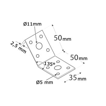 Winkelverbinder 135° 50x50x35x2,5mm KLR1