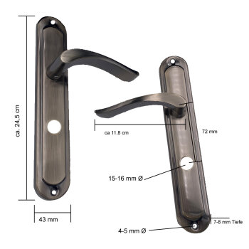 Türgriff Natalia 72 WC Platin