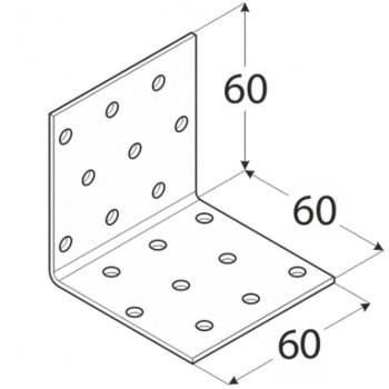 Lochplattenwinkel 60x60x60x2,0mm KM4