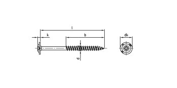 Holzschrauben Tellerkopf Edelstahl A2 4x50 mm TX20 Box 200 Stk.