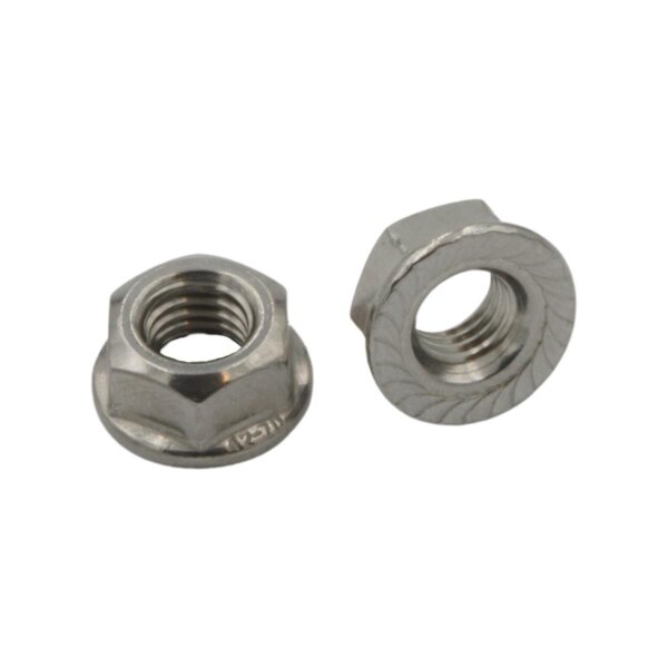 Flanschmuttern Edelstahl A2 M8 mit Sperrverzahnung Box - 100 Stk.