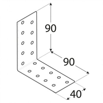 Lochplattenwinkel 90x90x40x2,0mm KM16