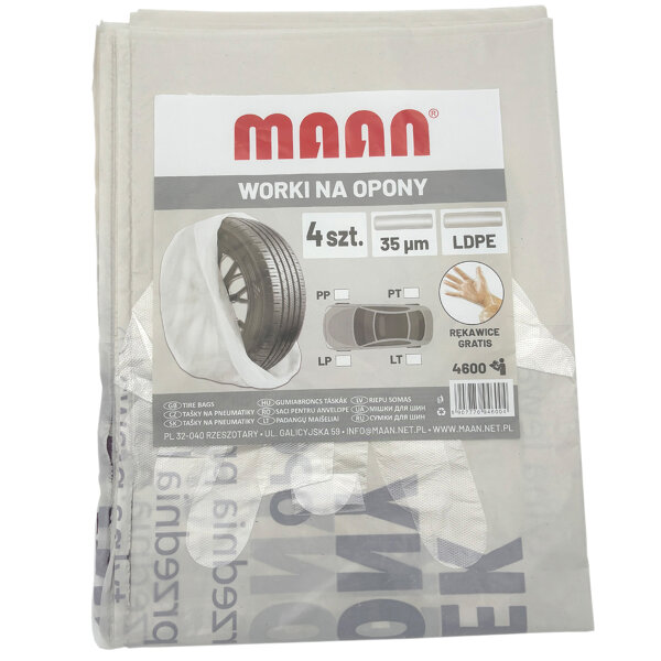 Schutzhülle für Reifen aus Polyethylen - 4 Stk. weiß