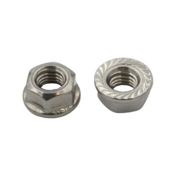 Flanschmuttern Edelstahl A2 M10 mit Sperrverzahnung Box - 100 Stk.