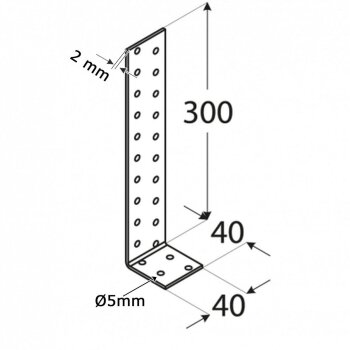 Flachstahlanker 300x40x40x2,0mm KK2