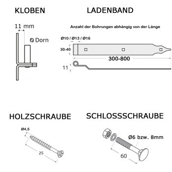 Ladenband gekröpft Set schwarz 600x35x4 mm