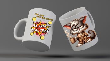 Motivtasse Katze Tasse Kaffee  "Klappe halten",...