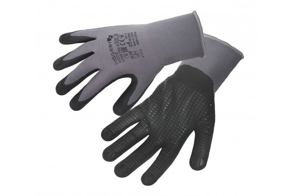 Nitrilbeschichtete Mikroschaum-Handschuhe BODE grau/schwarz (1 Paar) 9