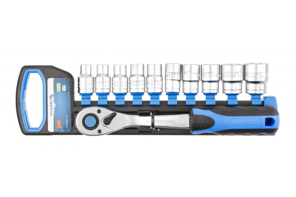 Ratsche", 72 Zähne mit Steckschlüsselsatz