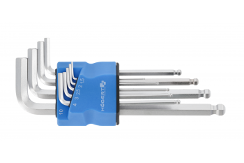 S2 Sechskantschlüssel mit Kugel, 9 Stück lang