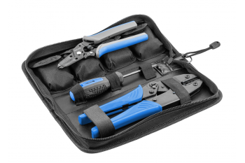 Crimpzange mit auswechselbaren Backen 7 Stück.