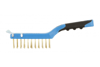 Messingdrahtbürste mit Schaber, 4 x 11