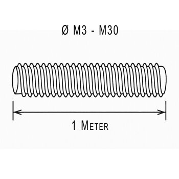 Gewindestange CL.4.8 1 Meter M4 DIN 975
