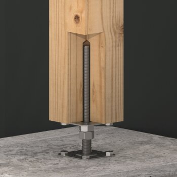 Pfostenträger höhenverstellbar aufschraubbar 100x250 mm silber PSR100 M24